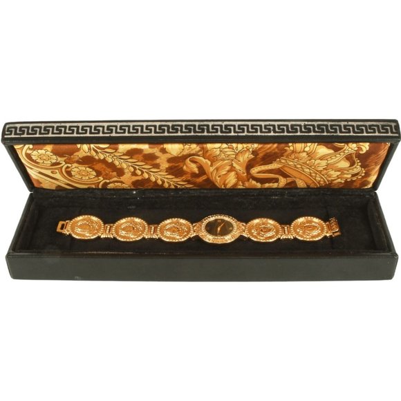 Authentic Gianni Versace Signature Medusa Head Gold Plated Vintage Coin Watch - Picture 7 of 12